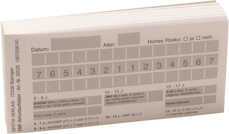 DMF-Befundaufkleber   Stück  100 Blatt