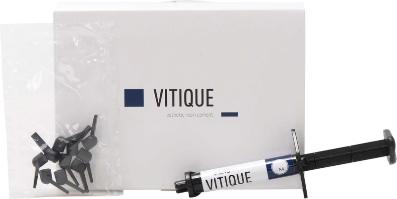 Vitique  Packung  6 g Spritze Zement A4, 10 Veneer-Tips