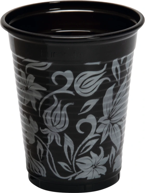Monoart® Mundspülbecher Flower  Karton  1.000 Stück schwarz\platin, 180 ml