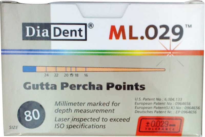 DiaDent® ML.029 Gutta Percha Points  Packung  120 Stück ISO 080