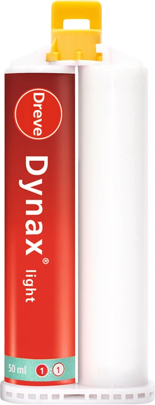 Dynax® light  Packung  2 x 50 ml Doppelkartusche 46 Shore A, smaragdgrün, 12 Mischkanülen, 12 Spitzen