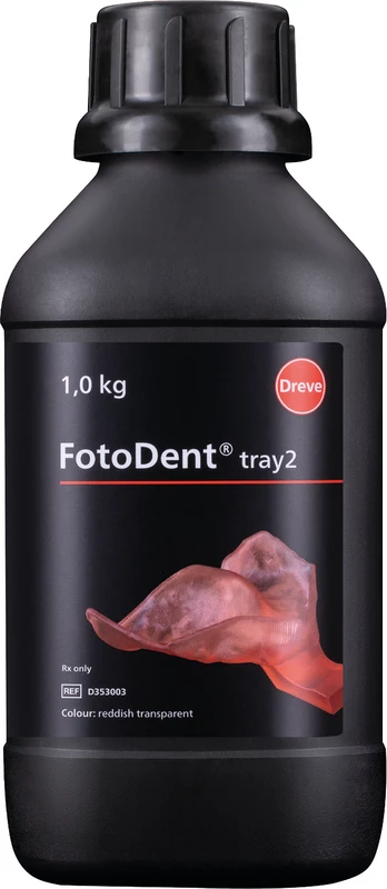 FotoDent® tray2  Flasche  1 kg 385\405 nm, rötlich-transparent