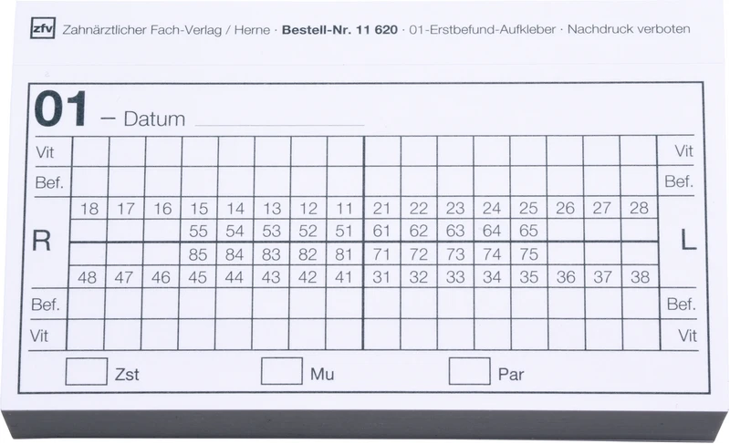 Etikett 01-Befund-Aufkleber  Packung  100 Stück