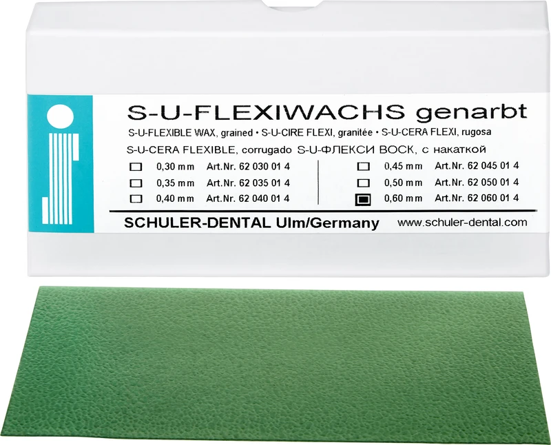 S-U-Flexiwachs  Packung  15 Stück genarbt, Stärke 0,6 mm