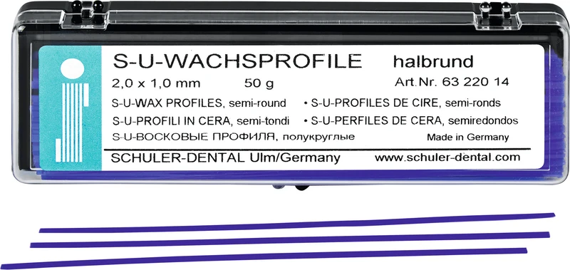 S-U-Wachsprofile  Packung  50 g Wachsprofile halbrund, 2 x 1 mm