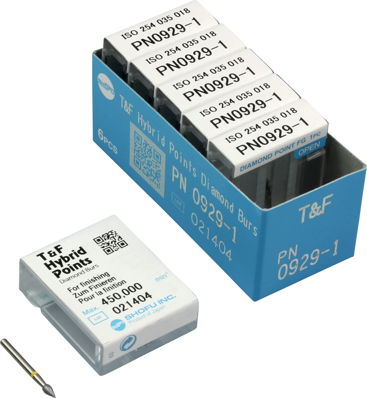 T&F Hybrid Points FG 925  Packung  6 Stück gelb ultra fein, FG, Figur 7106, 3,5 mm, ISO 018