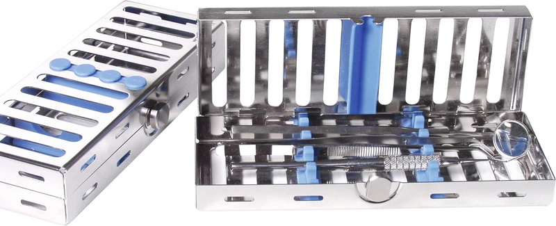 ALUMINIUM TRAY  Stück  Kassette 18 x 7 cm, für 4 Instrumente