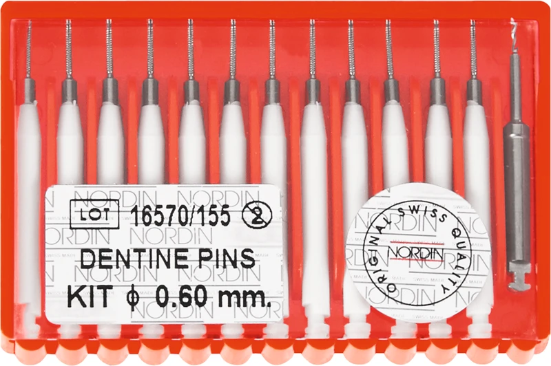 TITANIUM Dentine Stifte  Set  12 Stück weiß 0,6 mm