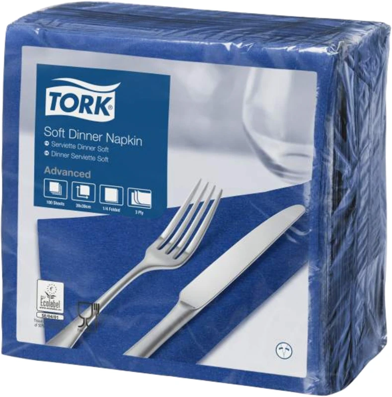 TORK® Soft Dinnerservietten  Karton  12 x 100 Stück 3-lagig, dunkelblau