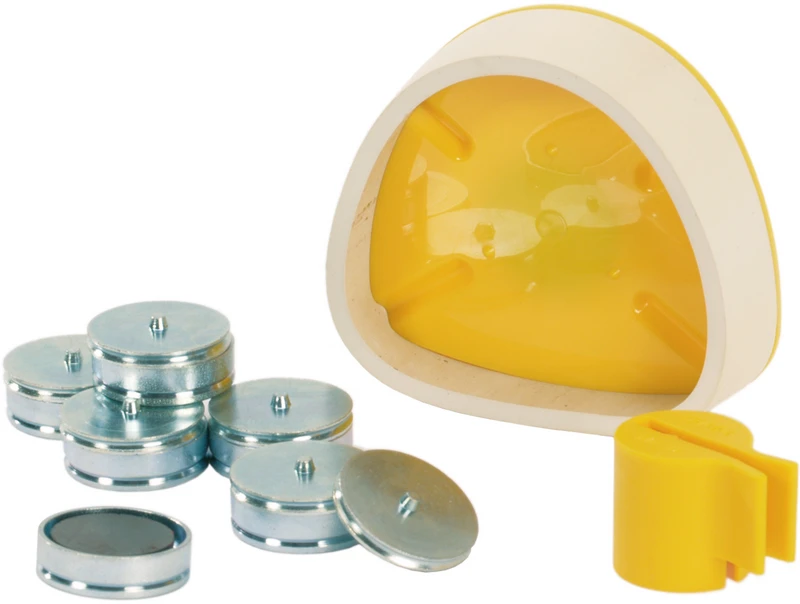Sockelsystem  Magnet-Splitcastformer Kit  klein, 1 Formplatte gelb, Zubehör