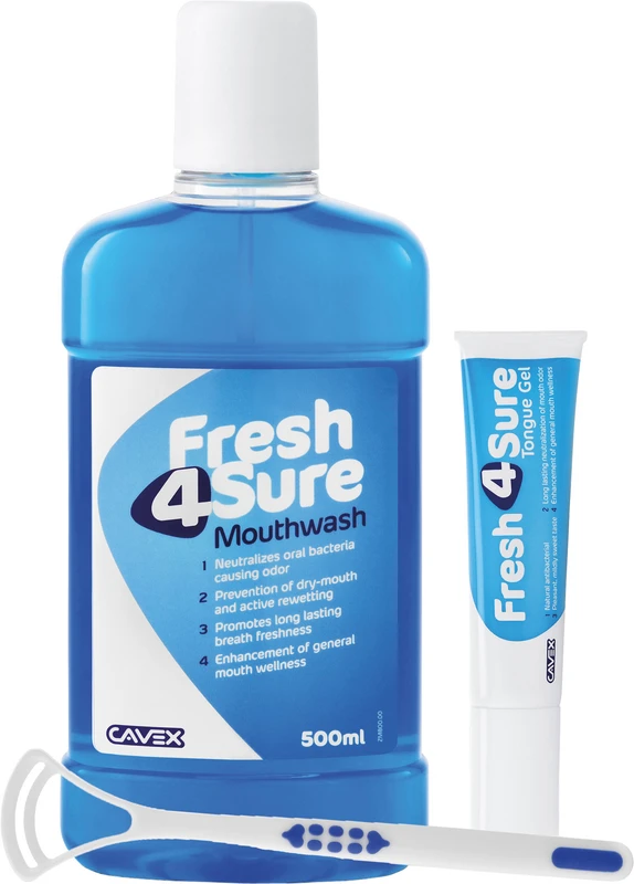 Fresh 4 Sure  Set  1 Zungenreiniger, 1 Mundwasser, 1 Zungengel