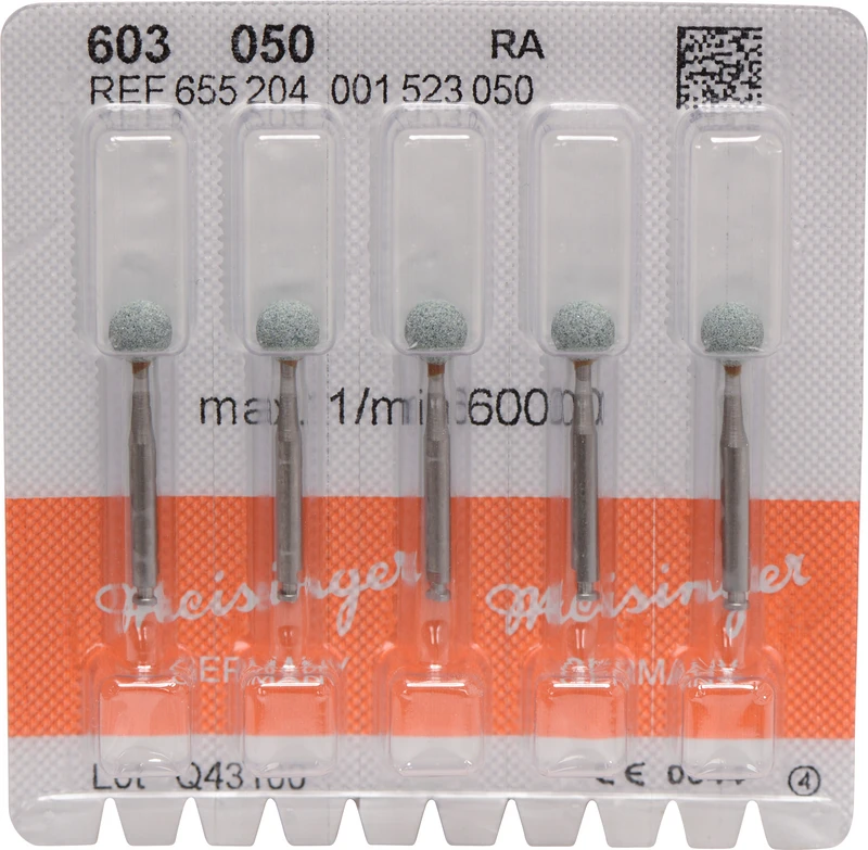 Keramische Schleifer 603  Packung  5 Stück grün mittel, RA, Figur 001, ISO 050