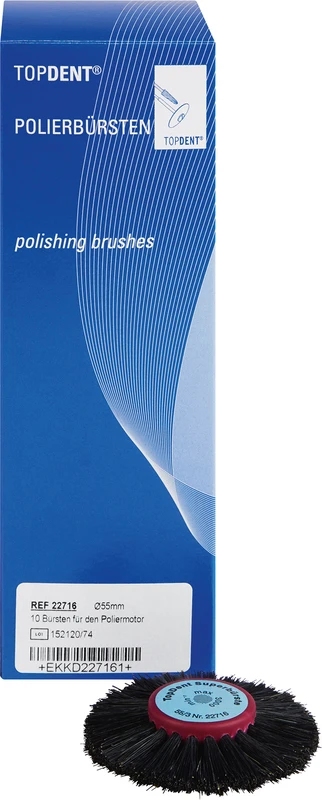 TOPDENT Superbürste B-20  Packung  12 Stück 3-reihig, mittelhart, Chungkinborsten 15 mm, Ø 55 mm