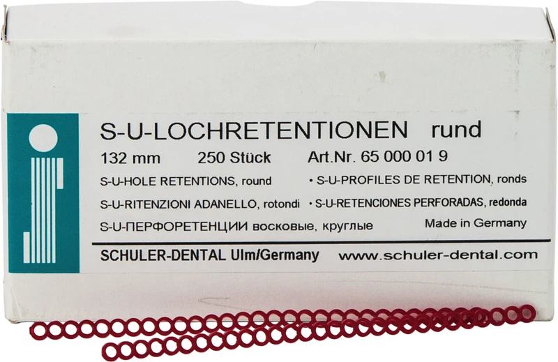 S-U-LOCHRETENTIONEN  Packung  250 Stück 13,2 cm, rund