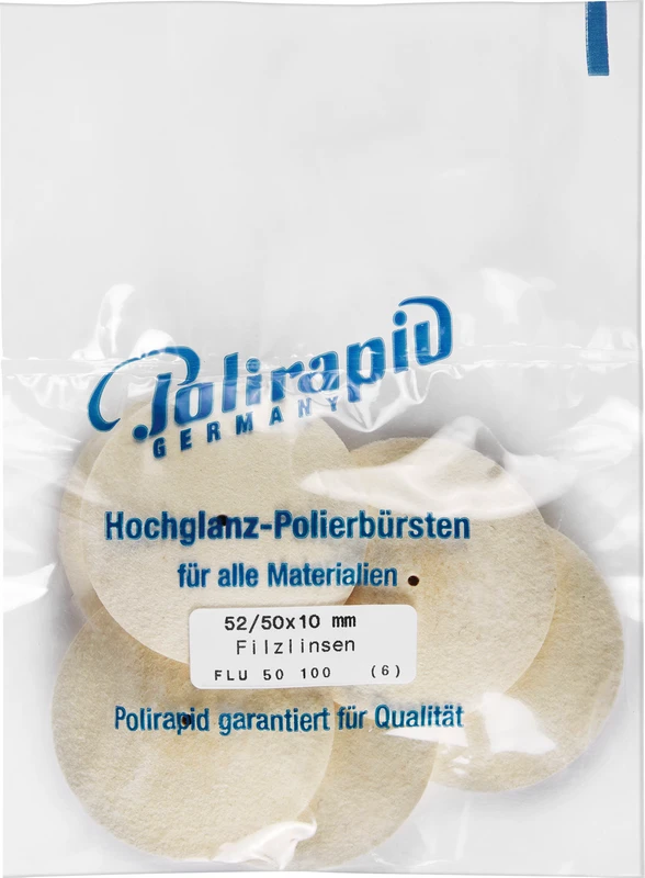 Filzlinsen  Packung  6 Stück unmontiert, Filz, Figur Linse, Ø 50 mm, S: 10 mm