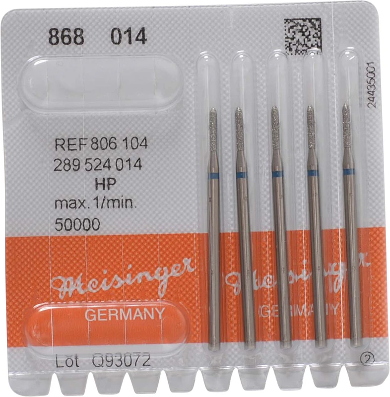 Diamanten 868  Packung  5 Stück blau mittel, HP, Figur 289 Torpedo, 8 mm, ISO 014