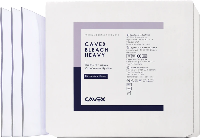 Cavex Bleach Heavy  Packung  25 Stück transparent, Stärke 1,5 mm