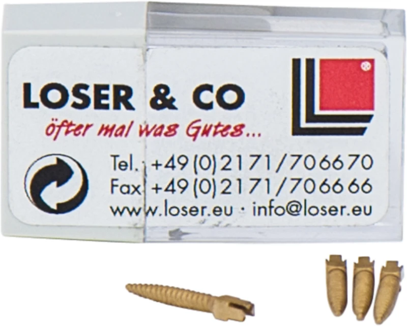 Classic Surtex vergoldete Wurzelstifte  Packung  15 Stück 11,8 mm, Ø 1,65 mm, Größe 5