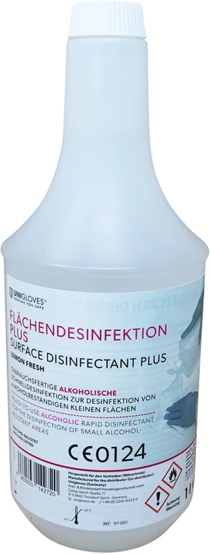 UNIGLOVES Flächendesinfektion PLUS  Flasche  1 Liter lemon fresh