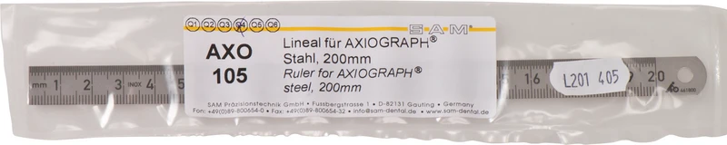 Lineal   Stück  aus Stahl, 200 mm