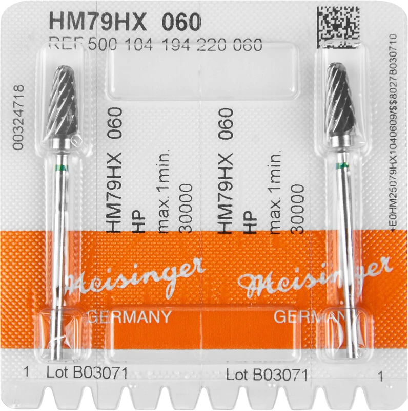 HM-Fräser HX  Packung  2 Stück kreuzverzahnt, grün grob, HP, Figur 194, 12,7 mm, ISO 060
