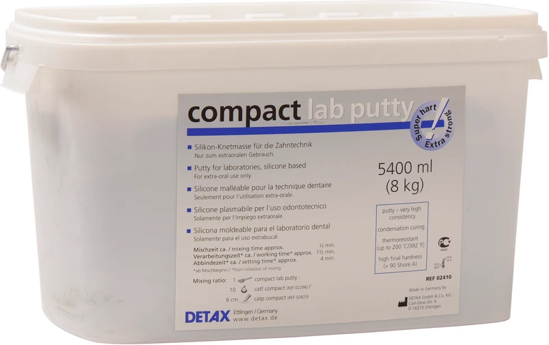 compact lab putty  Standardpackung  8 kg Eimer Silikon, 2 Dosierlöffel