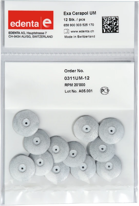 Exa Cerapol  Packung  12 Stück unmontiert, hellgrau, Figur 303, 3 mm, ISO 170