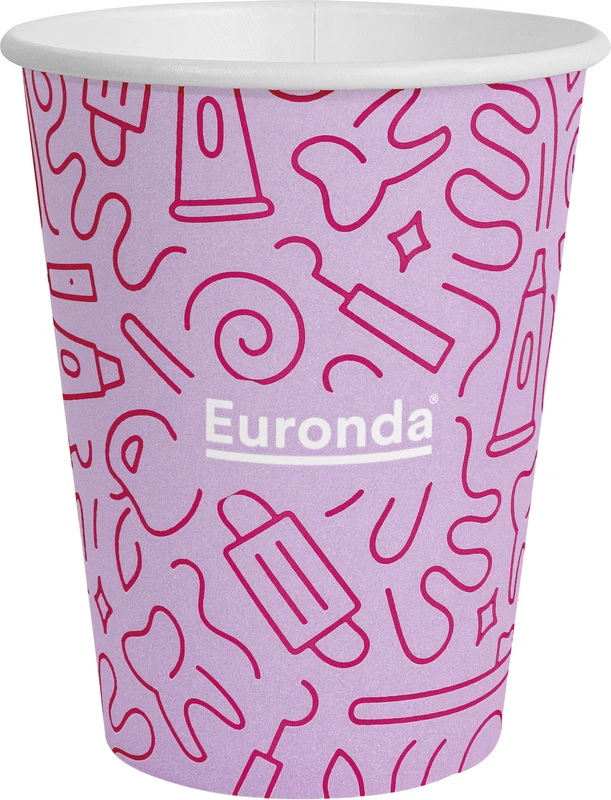 Monoart® Mundspülbecher Hartpapier  Karton  1.000 Stück Graffiti lila, 180 ml