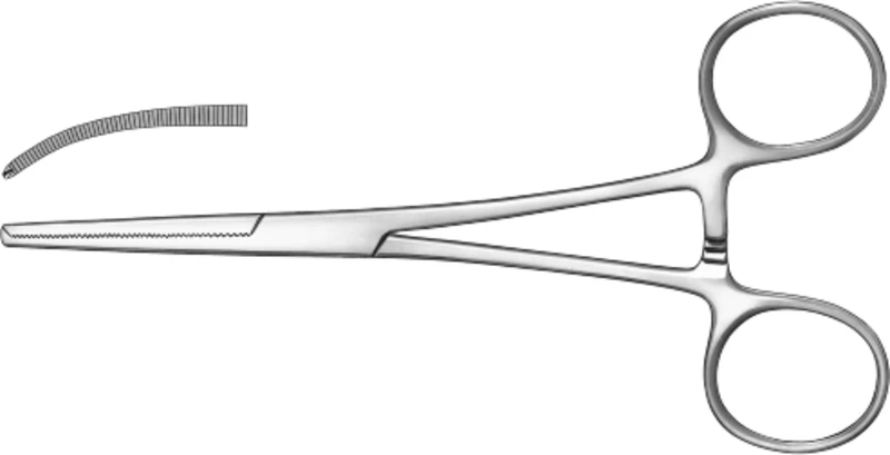 Arterienklemmen nach Ochsner-Kocher  Stück  1899A\15, 15 cm, gebogen