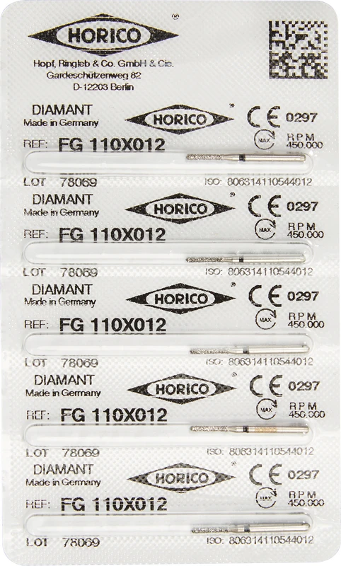 Diamantschleifer 110  Packung  5 Stück schwarz x-grob, FG, Figur 110, 6 mm, ISO 012