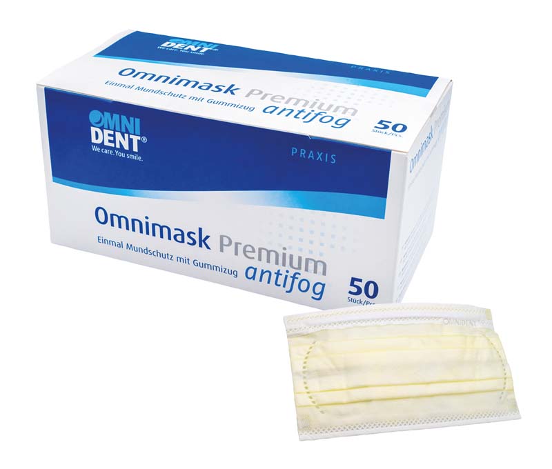 Omnimask Premium antifog  Packung  50 Stück mit Gummzug, gelb