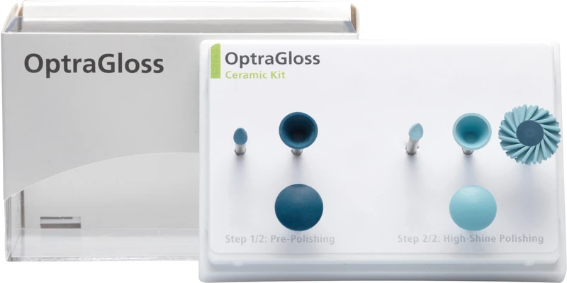 OptraGloss®  Keramik Kit  7 Stück (3 x Vorpolierer Flamme, Kelch, Linse, 4 x Hochglanz Flamme, Kelch, Linse, Spiralrad)