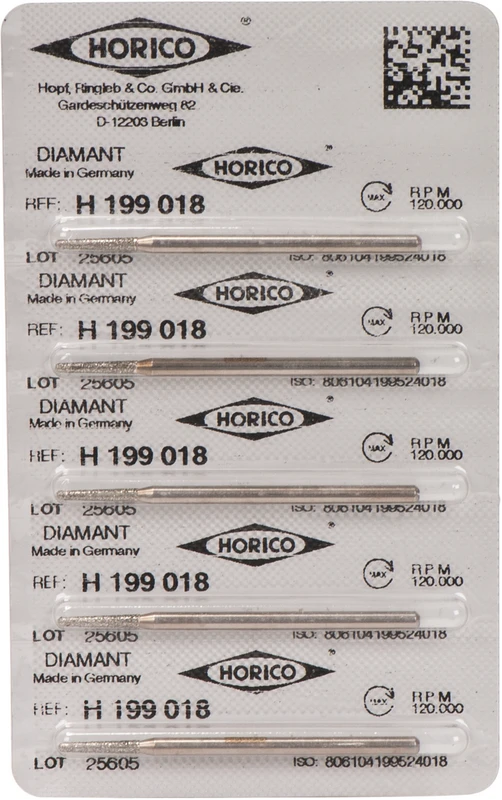 Diamantschleifer H 199  Packung  5 Stück HP, Figur 199, 10 mm, ISO 018