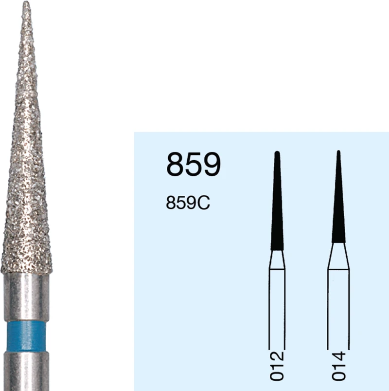 Omni Diamanten 859  Packung  5 Stück Standard, FG, Figur 167 Konus lange Spitze, 11,5 mm, ISO 010