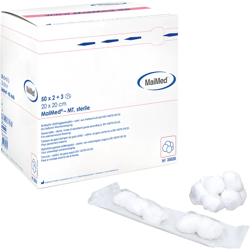 MaiMed®-MT steril   Packung  50 Doppelblister mit 3 Tupfer pro Blister, 20 x 20 cm
