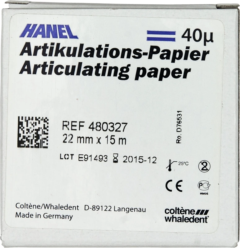 HANEL Artikulations-Papier 40 µm  Rolle  15 m Artikulationspapier blau, 22 mm breit, 40 µm