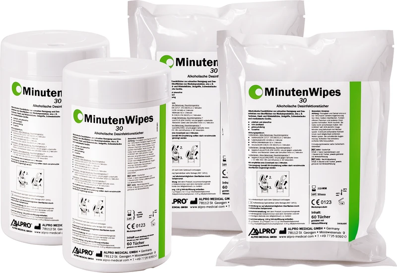 MinutenWipes 30  StarterSet  2 Spenderboxen leer, 2 x 60 Tücher