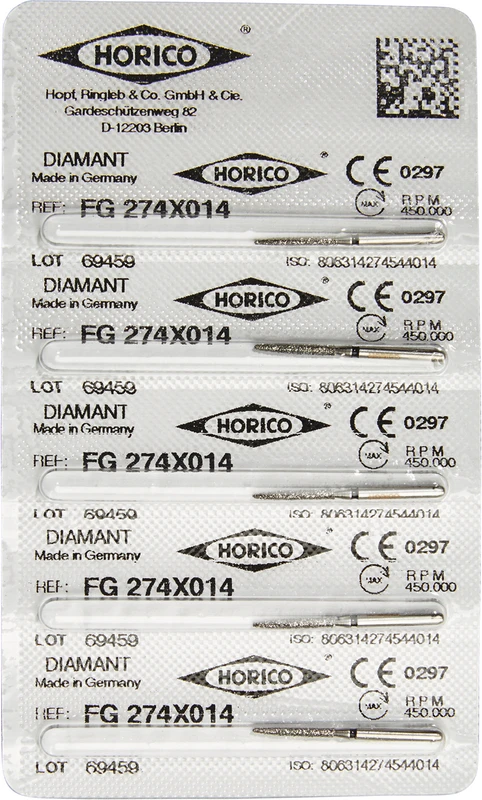 Diamantschleifer 274  Packung  5 Stück schwarz x-grob, FG, Figur 274, 10 mm, ISO 014