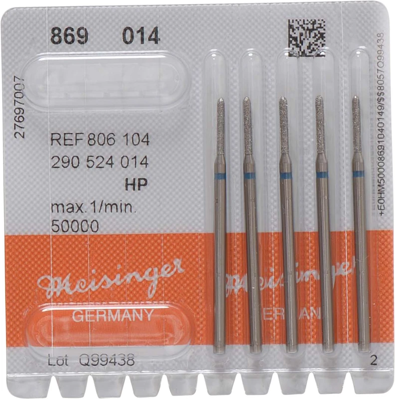 Diamanten 869  Packung  5 Stück blau mittel, HP, Figur 290 Torpedo, 10 mm, ISO 014