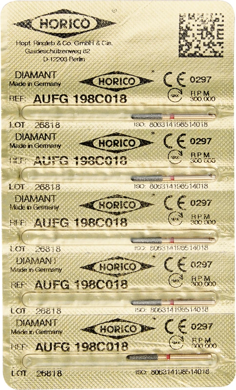 Diamant AuFG 198  Packung  5 Stück rot fein, FG, Figur 198, ISO 018