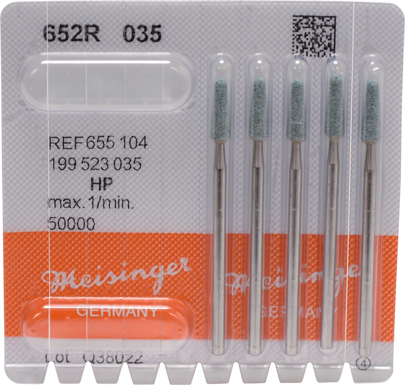 Keramische Schleifer 652  Packung  5 Stück grün mittel, HP, Figur 199, 10,5 mm, ISO 035