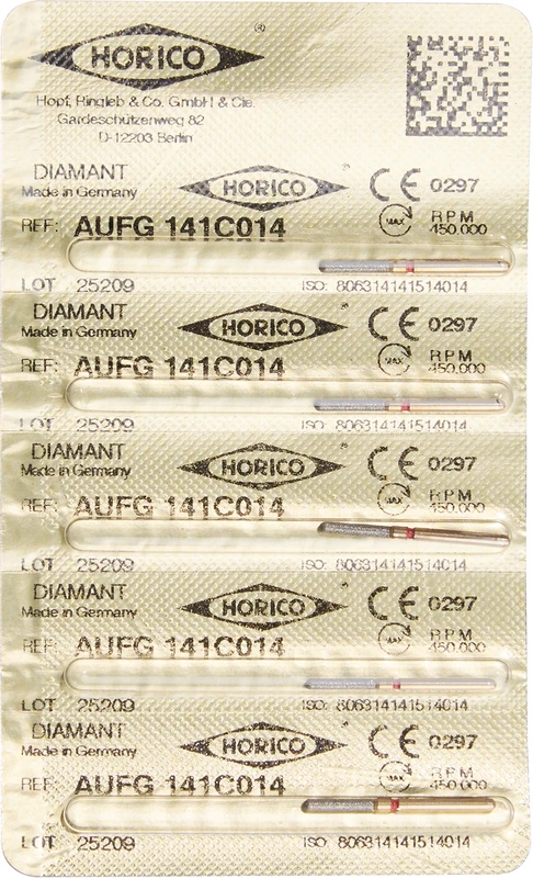 Diamant AuFG 141  Packung  5 Stück rot fein, FG, Figur 141, ISO 014