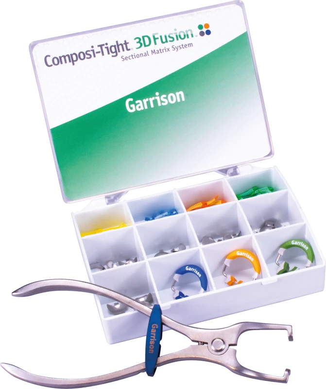 Composi-Tight 3D Fusion Firm  Starter Set  3 Ringe (grün, blau, orange), 80 Fusion Keile, 70 Fusion Firm Bänder, 1 Ringseparierzange