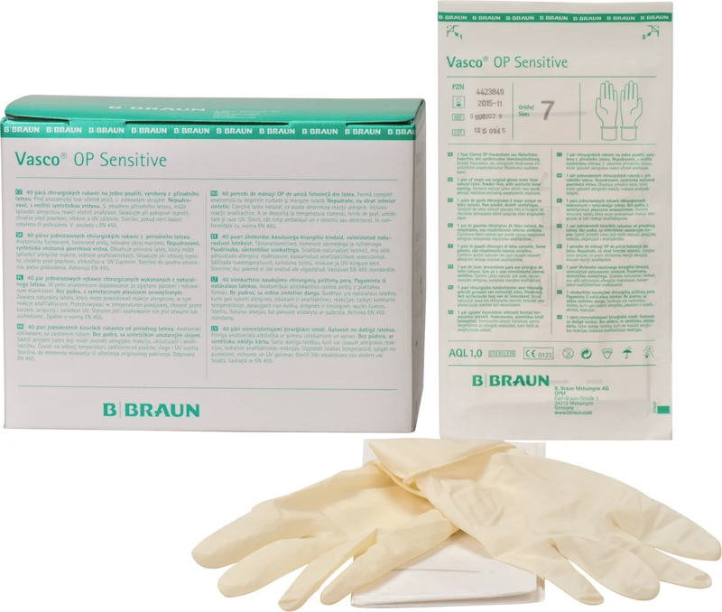 Vasco® OP Sensitive  Karton  40 Paar puderfrei, naturweiß, Größe 7