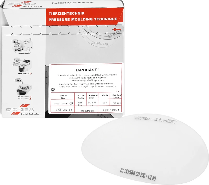 HARDCAST®  Packung  10 Stück rund Ø 125 mm, Stärke 0,6 mm