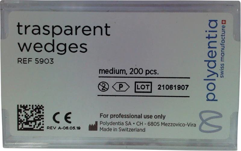 Transparente Keile  Packung  200 Stück mittel