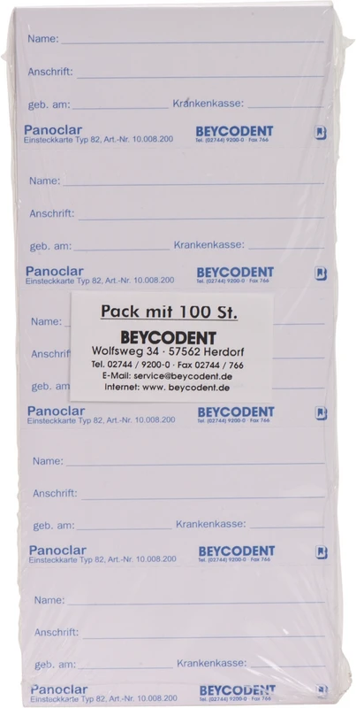 Panoclar® Einsteckkarten  Packung  100 Einsteckkarten