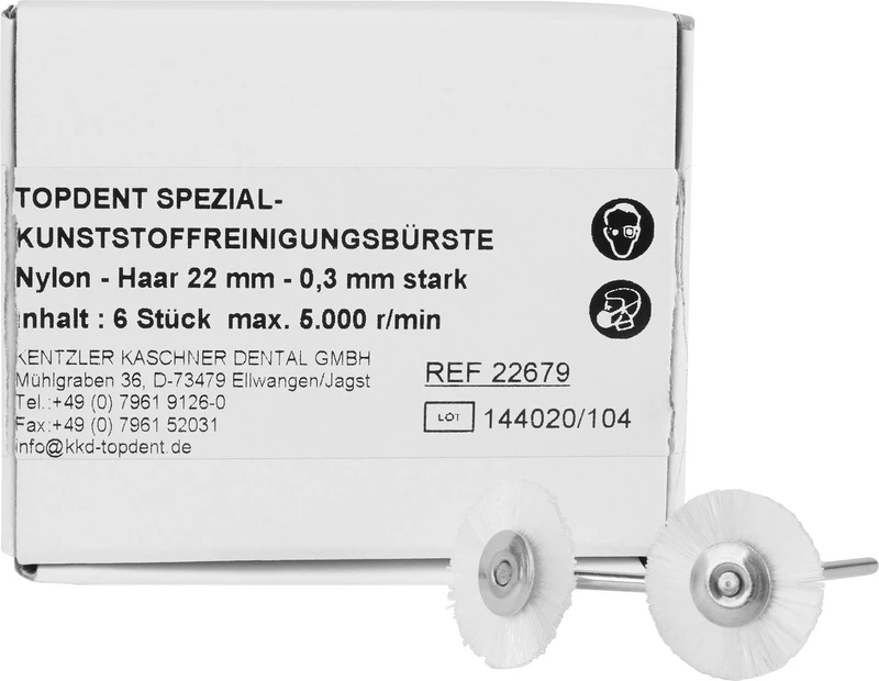 TOPDENT Nylonbürstchen  Packung  6 Stück Ø 22 mm