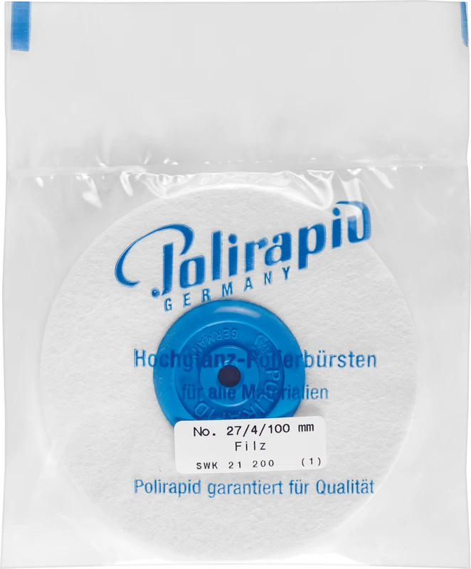 Filzschwabbel  Stück  mit Kunststoffkern 4-lagig, Wollfilz, Ø 100 mm, S: 9 mm