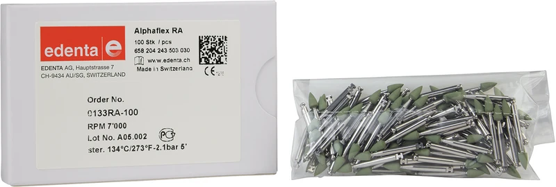 Alphaflex  Packung  100 Stück grün, RA, Figur 243, 6 mm, ISO 030